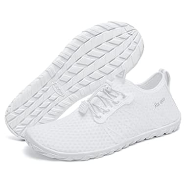 Racqua Men&Women Water Shoes Breathable Barefoot Pool Shoes Outdoor Windsurfing Beach Volleyball Sailing Beach Swim Shoes White 8.5 Women/7.5 Men - Image 2