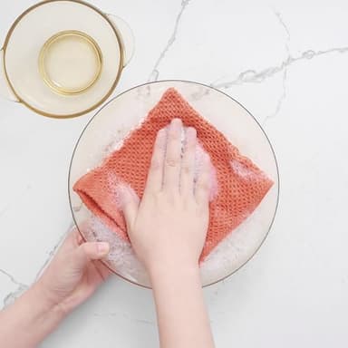 Homaxy 100% Cotton Waffle Weave Kitchen Dish Cloths, Ultra Soft Absorbent Quick Drying Dish Towels, 12 x 12 Inches, 6-Pack, Coral - Image 4