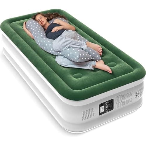 Zearna Air Mattress with Built in Pump - Upgraded Twin Blow Up Mattress, 2 Mins Quick Self Inflatable with Double Air Chamber,18"/550lbs Max, Strong Support, for Camping,Home,Guests,Portable Travel - Image 1