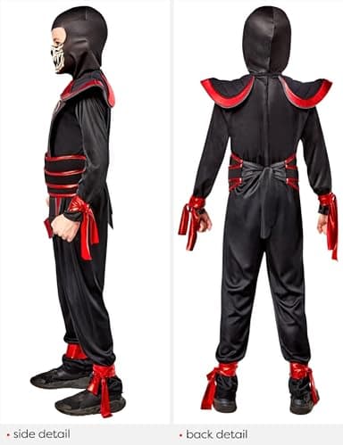 Rubies Ninja Light Warrior Glow In The Dark Costume Jumpsuit and Hood for Kids Boys, Small for Themed Parties and Halloween - Image 3