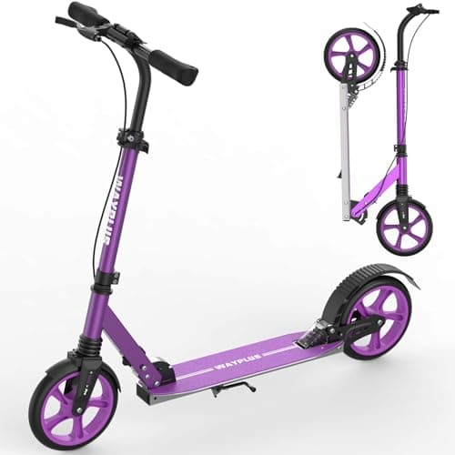 WAYPLUS Kick Scooter for Ages 6+,Kid, Teens & Adults. Max Load 240 LBS. Foldable, Lightweight, 8IN Big Wheels for Kids, Teen and Adults, 4 Adjustable Levels. Bearing ABEC9 - Image 1