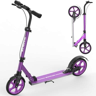 WAYPLUS Kick Scooter for Ages 6+,Kid, Teens & Adults. Max Load 240 LBS. Foldable, Lightweight, 8IN Big Wheels for Kids, Teen and Adults, 4 Adjustable Levels. Bearing ABEC9 - Image 1