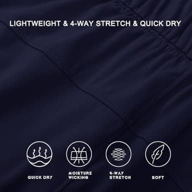 Willit Women's Shorts Hiking Athletic Shorts Yoga Lounge Active Workout Running Shorts Comfy Casual with Pockets Blue S - Image 4