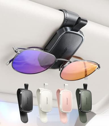 JOYROOM Sunglasses Holder for Car Visor, 2025 Upgrade Magnetic Glasses Car Holder, Universal Fits Leather Eyeglasses Clip Compatible with All Glasses, One-Handed Operation - Image 9