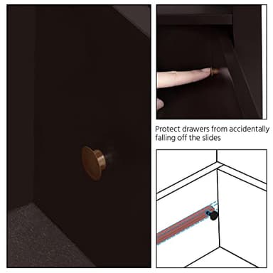 Yaheetech Large Bathroom Floor Cabinet with 4 Drawers and Single Door Cabinet, Freestanding Storage Cabinet for Living Room Kitchen Hallway, Espresso - Image 8