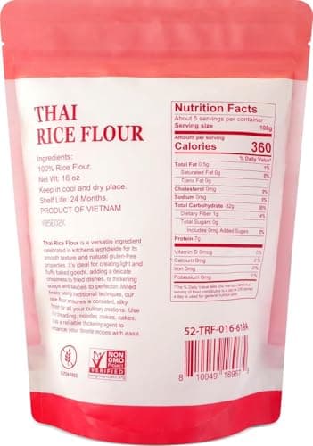 52USA Thai Rice Flour 1 Pound, 16 Ounce (Pack of 1), Rice Flour for Baking or Cooking, Product of THAILAND, All Natural White Rice Flour 1 Pound - Image 2