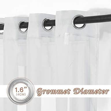 NICETOWN Long Sheer Curtain Panels - Ring Top Modern Window Treatment Voile Drapes for Bedroom/Living Room (Light Gray, One Pair, W54 x L96) - Image 2