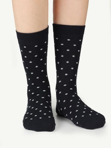 COTTON DAY Women's Soft Combed Cotton Dress Socks Seamless Toe Pattern Design (Stripes Spots Size 6-9) - Image 5