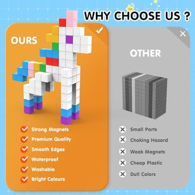 AuntyFey 64 Pcs Magnetic Blocks, Magnet Blocks, Magnetic Cubes Blocks for Kids, Learning Educational Stem Blocks for Kids Ages 4-8 - Image 6