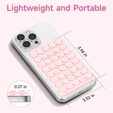 Yojaro Silicone Suction Cup Phone Case Mount Double Sided, Phone Accessories Hands-Free Strong Grip Holder for Selfies and Videos, Silicon Phone Stand for iPhone and Android Light Pink - Image 3