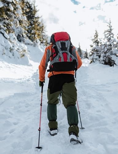 TBMPOY Men's Snow Ski Hiking Pants Waterproof Winter Fleece Lined Pants Camping Skiing Ice Fishing Pants with Belt 02 Thick Green S - Image 6