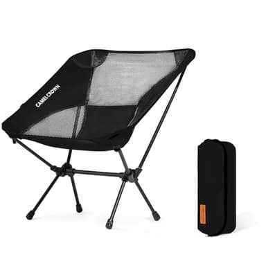 CAMEL CROWN Portable Camping Chair Lightweight Compact Folding Chair Mesh for Outdoor Camp Travel Beach Picnic Festival Hiking Backpacking Black - Image 1