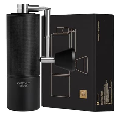 TIMEMORE Chestnut C3S Pro Manual Coffee Grinder, Stainless Steel S2C Conical Burr Coffee Grinder, Hand Coffee Grinder with Foldable Handle, Adjustable Grind Setting for Travel/Camping/Home, Black - Image 1