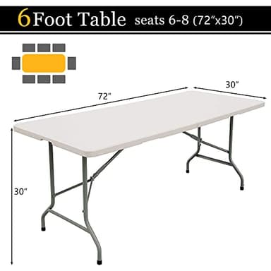 BIFENBI 6FT White Fitted Tablecloths for Rectangle Tables, 2 Pcs - Stretch Spandex Table Cover Protector for Banquet, Massage Bed, Wedding, Birthday, 72 Length x 30 Width x 30 Height Inches - Image 7