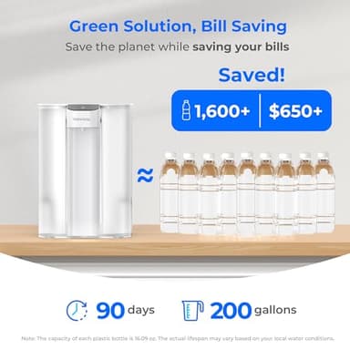 Waterdrop Large 27-Cup Mega Electric Water Filter Dispenser, 200-Gallon Rechargeable Instant System, NSF/ANSI 42&53&401&372, Reduce PFAS, Lead, Chlorine, with 1 Filter, White, Does not Lower TDS - Image 7