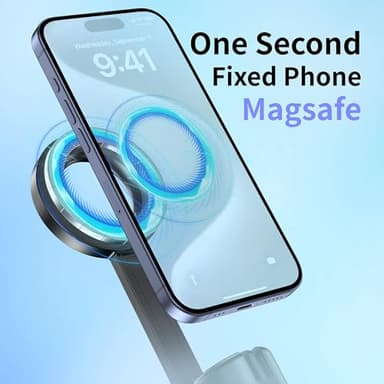 SEAJIC for MagSafe Tripod for iPhone 64 Selfie Stick Tripod Phone with Metal Ring and Remote, Phone for Video Recording, Cell Phone Mount Stand for Cellphone - Image 2