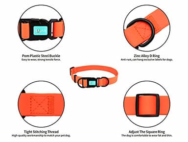 Waterproof Dog Collars,Rubber Dog Collars Anti-Odor,Durable,Adjustable Dog Collars for Small,Medium, Large Dogs,Easy Clean Collars with Buckle and D Ring - Image 4