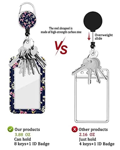 COOKOOKY 2 Pack Badge Holder and Heavy Duty Retractable Reel, ID Badge Holders with Retractable Clip for Nurse Teacher Student Office Women Men - Image 3