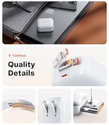 TORRAS FlexLine 67W Retractable USB C Charger Block,for iPhone 17 Charger Fast Charging, GaN Ⅲ USB C Cable with Dual-Port for MacBook Pro/Air,iPad, Samsung Galaxy S25 Ultra/iPhone 17 Pro Max, 39.37in - Image 7
