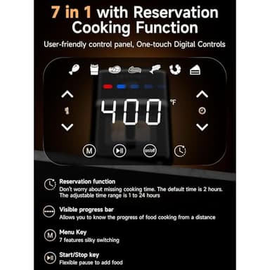 Kitchen Elite Digital Air Fryer Oven, Compact Cooker with Window, 7 Presets, Nonstick Basket for Fast Cooking, Easy Cleanup, 5.28 Quart, Black - Image 3