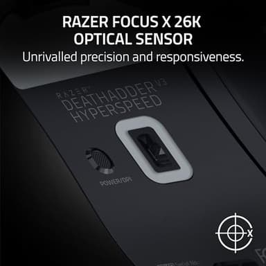Razer DeathAdder V3 HyperSpeed Wireless Gaming Mouse: 55g Lightweight - USB C Charging - Up to 100 Hr Battery - Advanced 26K Optical Sensor - Gen-3 Optical Switches - 8 Programmable Controls - Black - Image 7