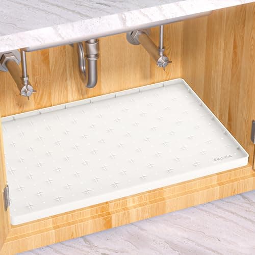 Sdpeia Under Sink Mat for [19" x 12"] Cabinet, Upgraded Silicone Waterproof Mat Kitchen Cabinet Liner Cabinet Protector Kitchen Organizers and Storage - Image 1