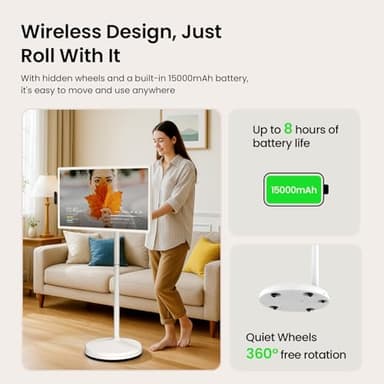 ApoloSign 32'' UHD 4K Smart Portable TV 2nd Gen, 16(8+8) GB RAM+256GB, Android 15, EDLA-Certified, Portable Touch Screen Monitor, Built-in 15000mAh Battery, Full Swivel Rotation, Voice Remote Control - Image 4