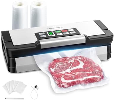 Precision Vacuum Sealer Machine Pro, 2X Seal & 130W Pump Powerful Vacuum Sealer for Food,10-in-1 Functions with Handle Design, Built-in Cutter&Bags Storage&Hose, 2 Bags Rolls, Stainless Steel - Image 1