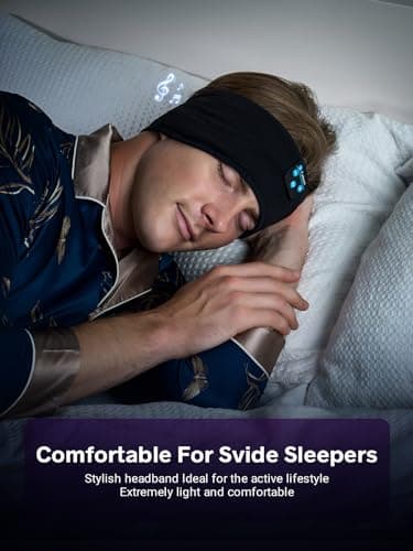Fulext Sleep Headphones Wireless Bluetooth,Headband Headphones for Side Sleepers,Noise Cancelling Sleep Seadphones,Ideal for Housework,Travel,Yoga,Workout,Running,Sports,Gift - Image 2
