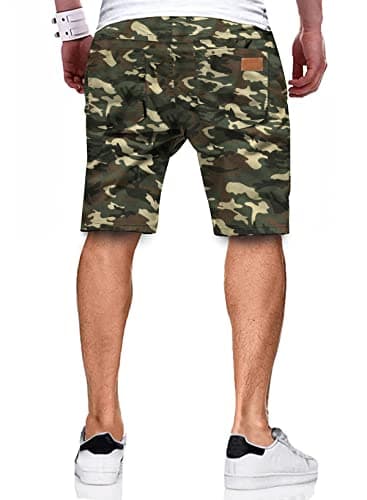 JMIERR Mens Casual Shorts - Fashion Cotton Drawstring Summer Beach Stretch Waist Twill Chino Golf Travel Essentials Cruise Camo Shorts with Pockets for Men 8 Inch Inseam, L, Camouflage 2 - Image 2