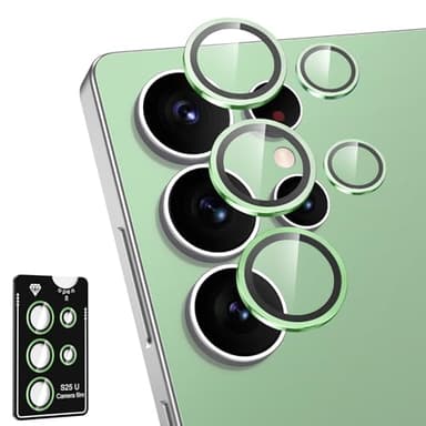 Avocase for Samsung Galaxy S25 Ultra Camera Lens Protector, Individual Metal Ring Tempered Glass Lens Cover, [Strong Adsorption] Scratch Resistant Ultra-Thin HD Clear Lens Cover, 1 Set-Green - Image 1