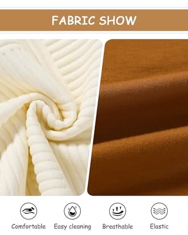 ZOEREA Toddler Baby Boy Clothes Outfits Long Sleeve Solid Sweatshirt and Pants 2 Piece Fall Winter Sweatsuit Set Apricot 12-18 Months - Image 5