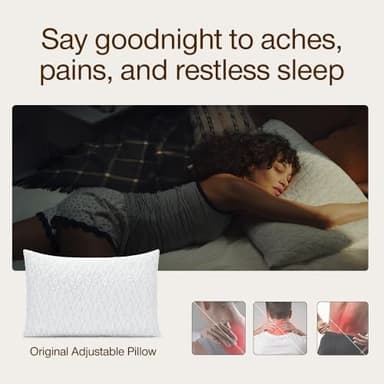 Coop Home Goods Original Adjustable Pillow, King Size Bed Pillows for Sleeping, Cross Cut Memory Foam Pillows - Medium Firm Back, Stomach and Side Sleeper Pillow, CertiPUR-US/GREENGUARD Gold - Image 4