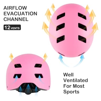 Kids Bike Helmet for 3-5-8-14+ Age Girls and Boys, Kids Helmet with Knee Pads Elbow Pads Wrist Guards,Ventilation Multi-Sport Scooter Roller Skate Rollerblading Skateboarding Climbing Cycling - Image 4