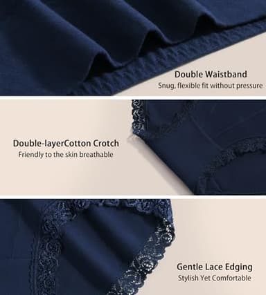 OPIBOO Women's Cotton Underwear,Ladies Soft Stretch Tummy Control Comfy No Muffin Panties Boyshorts - Image 7