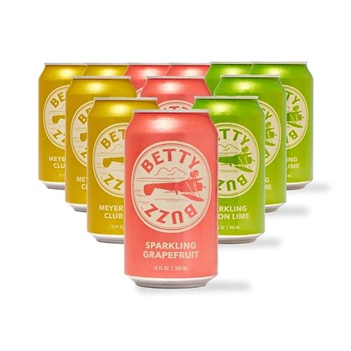 Betty Buzz Premium Sparkling Soda Citrus Variety Pack by Blake Lively (12 Pack Cans), Sparkling Grapefruit, Sparkling Lemon Lime, Meyer Lemon Club Soda | Real Juice, Natural Flavors, Only Clean Ingredients - Image 1