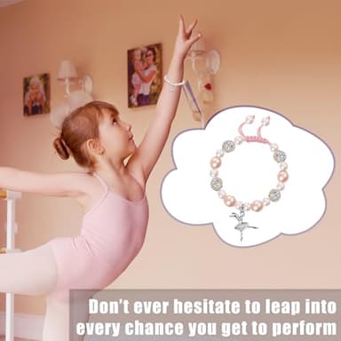 Sereney Dance Recital Gifts for Girls Daughter Dance Bracelet as Dance Gifts for Her, Handmade Sparkly Dance Teacher Appreciation Gifts as Dance Sister Gifts Dance Accessories to Daughter Nephews - Image 3