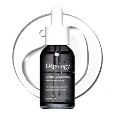 Depology Peptide Complex 10% Wrinkle Defense | Argireline™ Peptide Serum | Hydrating Face Serum Targets Dynamic Wrinkles | Vitamin C & Hyaluronic Acid Serum 1.01 fl oz - Image 1