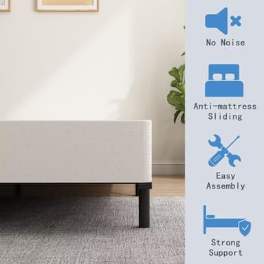 ALDRICH 7 Inch Heavy Duty Metal Box Spring Mattress Foundation 3000lbs Max Weight Capacity/Non-Slip/No Noise/Easy Assembly/Easy Clean Cover,Queen - Image 6