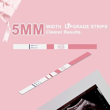 ACCUBIO Pregnancy Test Strips with Urine Cups, hCG Detection Home Pregnancy Tests, Sensitive & Over 99% Accurate, 20 Count Individually Wrapped, Rapid hCG Test Strips, 5mm Wider 25mIU/mL - Image 2