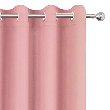 LEMOMO Pink Thermal Blackout Curtains/52 x 95 Inch/Set of 2 Panels Room Darkening Curtains for Bedroom - Image 6