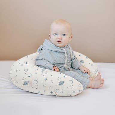 Konssy 2-Pack Muslin Nursing Pillow Covers, Soft & Adorable Nursing Covers for Breastfeeding Pillows, Slipcovers for Newborn Boys & Girls(Blue, Star) - Image 4