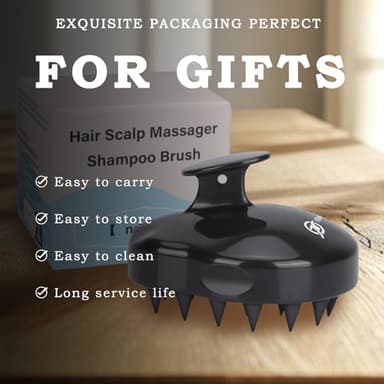 FREATECH Scalp Massager Hair Growth, Scalp Scrubber Shampoo Brush with Soft Silicone Bristles for Dandruff Removal and Hair Care, Wet & Dry Hair Massager Scalp Exfoliator for All Hair Types, Black - Image 7