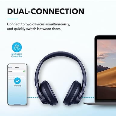 Soundcore by Anker Q20i Hybrid Active Noise Cancelling Headphones, Wireless Over-Ear Bluetooth, 40H Long ANC Playtime, Hi-Res Audio, Big Bass, Customize via an App, Transparency Mode - Image 7