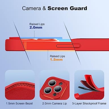 SKYLMW Designed for iPhone 15 Pro Max Case with Magnetic Invisible Stand Compatible with Mag-Safe Military Drop Tested Shockproof Silicone Phone Cases for Women Men 6.7'', Red - Image 4