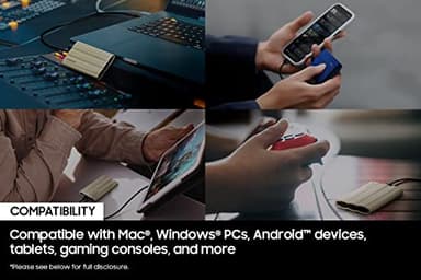 SAMSUNG T7 Shield 2TB, Portable SSD, up-to 1050MB/s, USB 3.2 Gen2, Rugged,IP65 Water & Dust Resistant, for Photographers, Content Creators and Gaming, Extenal Solid State Drive (MU-PE2T0S/AM), Black - Image 2