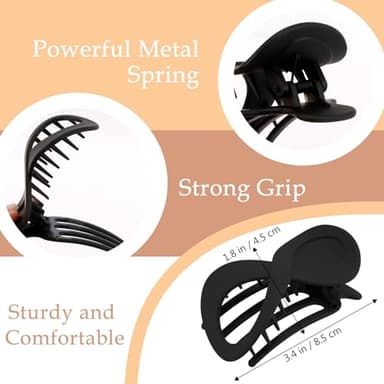 Atoden Flat Hair Clips for Thin Hair 4Pcs French Concord Hair Clips 3.4'' Lay Down Flat Hair Claw Clips for Medium Thick Hair Matte Neutral Jaw Clips Hair Clamps Barrettes Hair Accessories for Women - Image 6