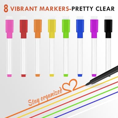 Magnetic Acrylic Calendar for Fridge,3 Pack 12"x16" Clear Fridge Calendar Dry Erase Planning Boards Set Includes 6 Colorful Highlight Markers,Magnetic Pen Holder and Erase Towel - Image 4