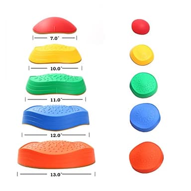 makarci Stepping Stones for Kids, 5pcs Non-Slip Plastic Balance Stones, Promoting Children's Coordination Skills Sensory Play Equipment, Toddler Toys for Age 3 4 5 6 7 8 Years - Image 4