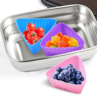 Cabilock 12pcs Silicone Cake Molds Reusable Non-stick Cupcake Liners Muffin Baking Cups Triangle Shape Pudding Jelly Molds for Baking - Image 9
